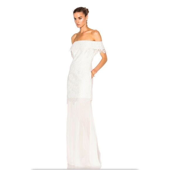 Self-Portrait Off-the-shoulder Guipure Gown - Picture 2 of 10